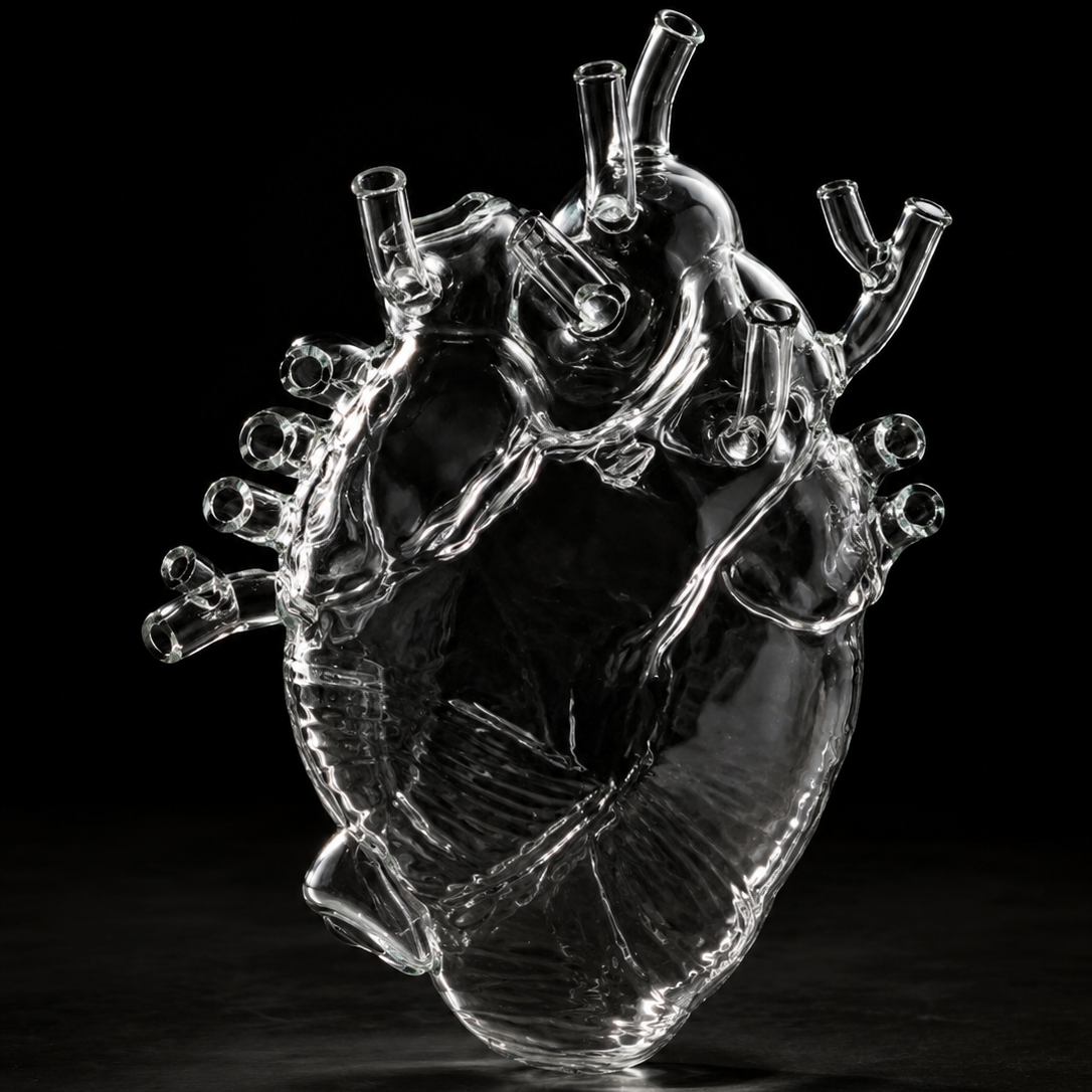 Glass Heart Vase