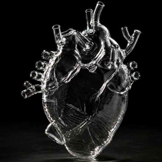 Glass Heart Vase