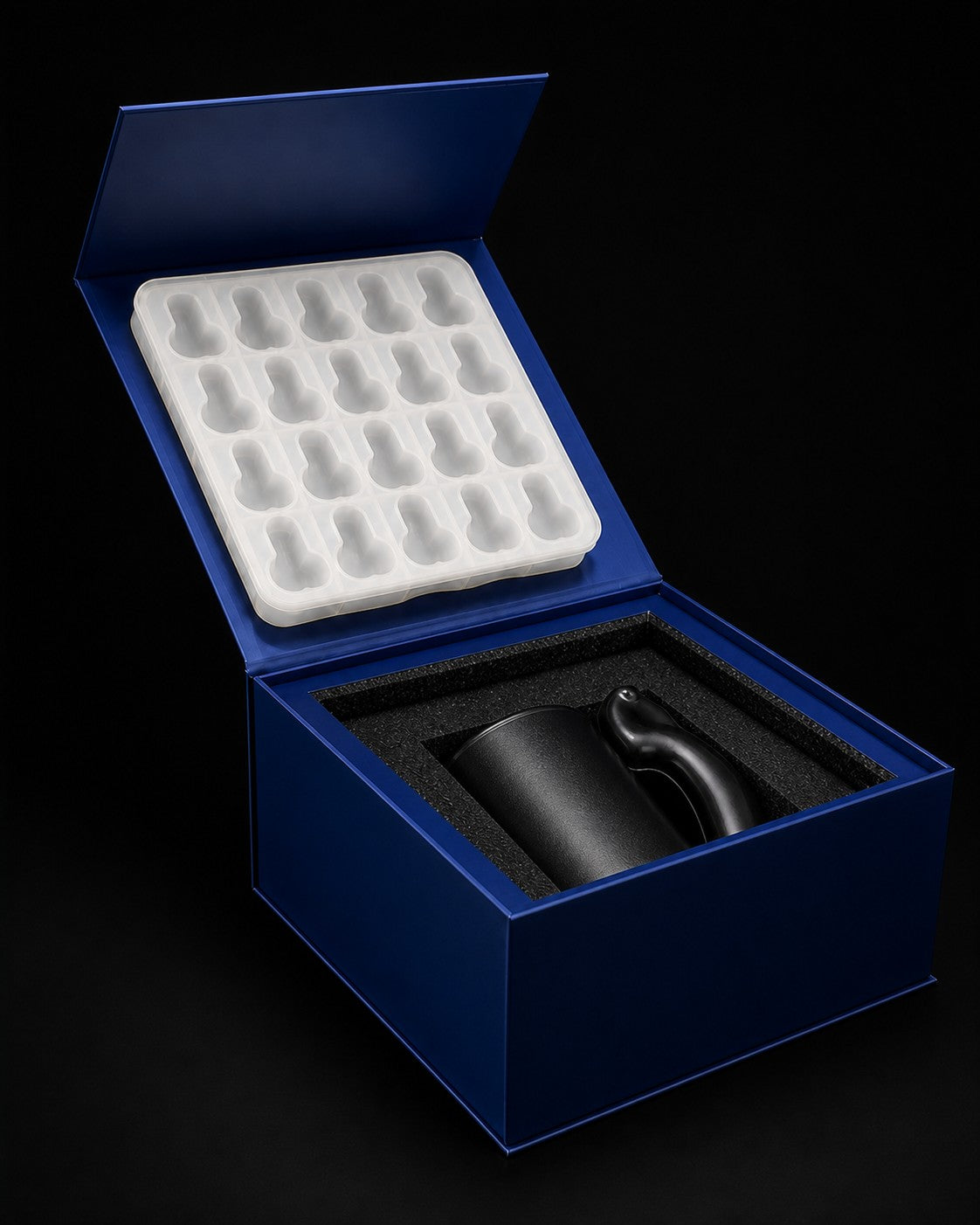 Porcelain Matte Black D Mug in gift box