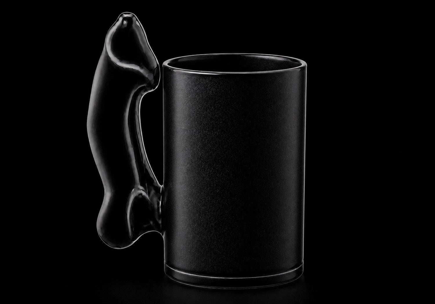 Porcelain Matte Black D Mug