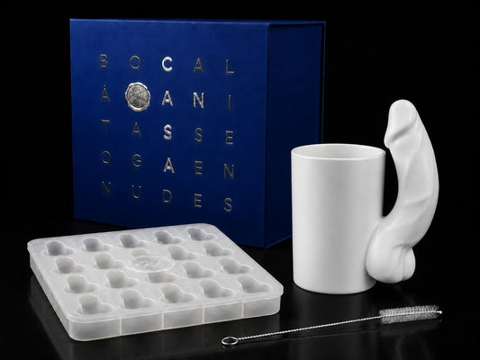 Porcelain Matte White D Mug — complete gift set